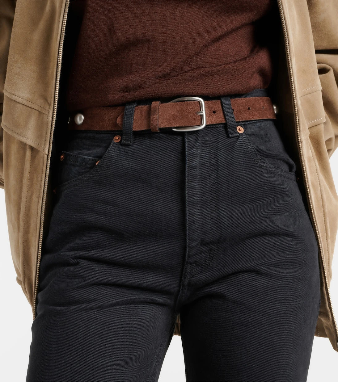 Nour Hammour - Studded suede belt