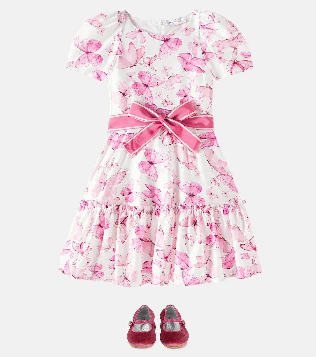 Monnalisa - Printed cotton satin dress