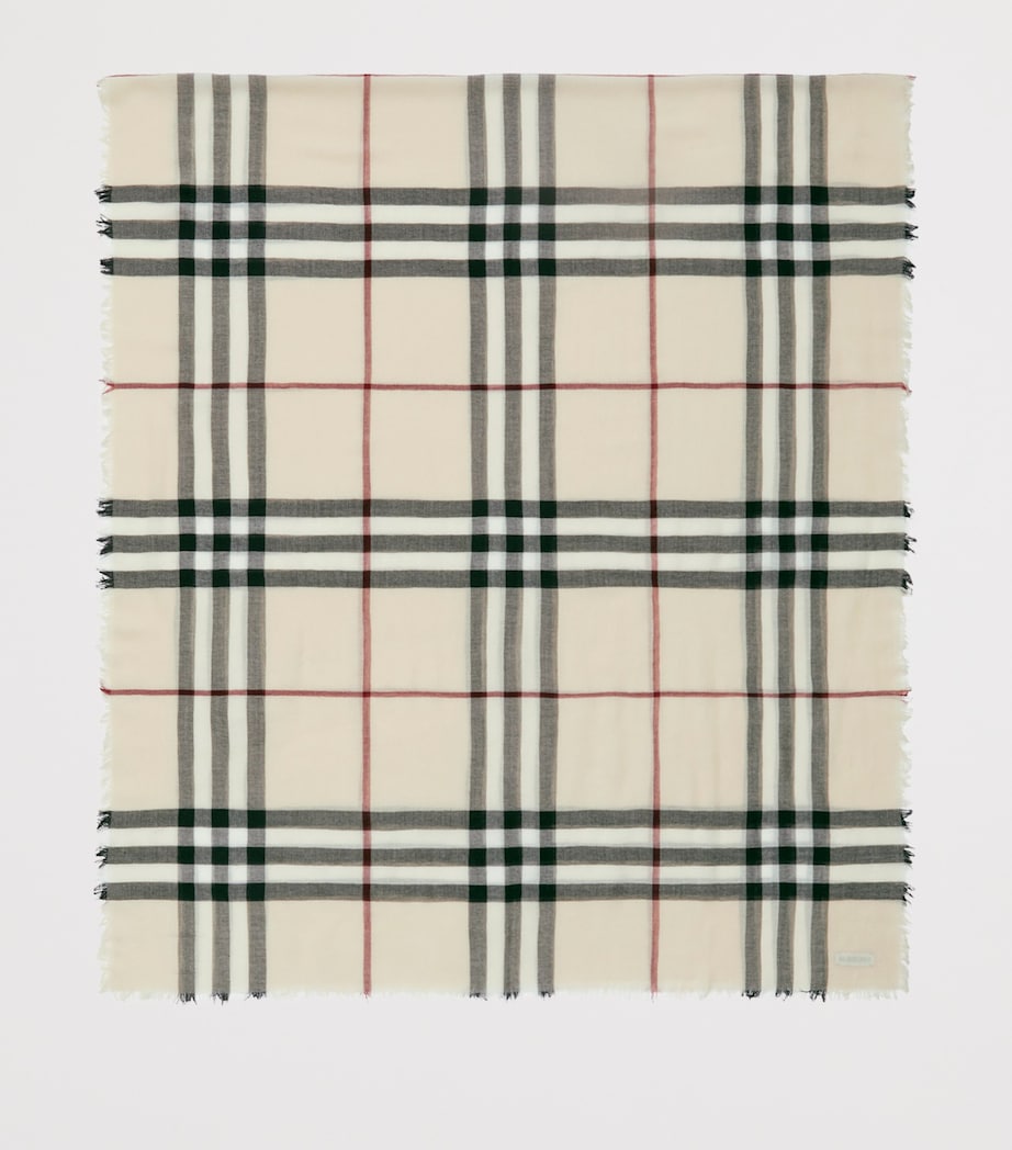 Wool Wide Check Scarf