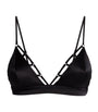 Fleur Du Mal Black Stretch-Silk Luxe Triangle Bra