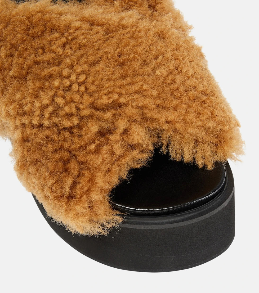 Marni - Fussbett shearling platform sandals