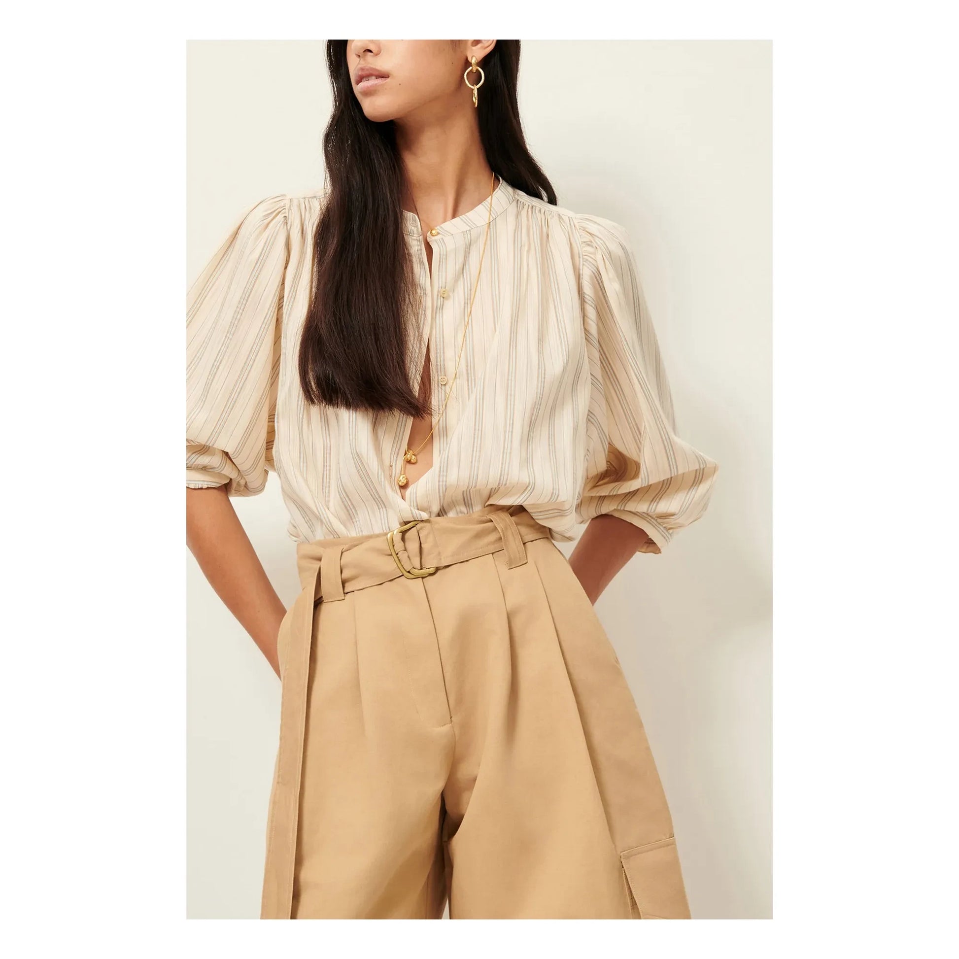 Sessùn - Blouse A View Stripes | Light blue