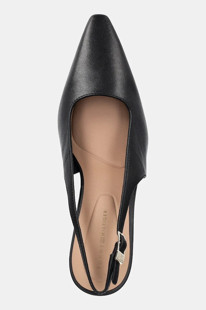Кожени обувки с тънък ток Tommy Hilfiger SQUARED TOE HIGH HEEL SLINGBACK