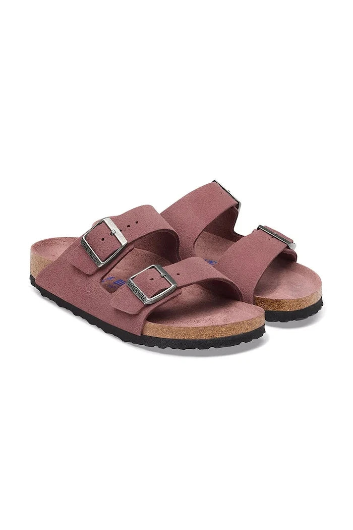 Birkenstock чехли от велур Arizona Soft Footbed Suede Leather