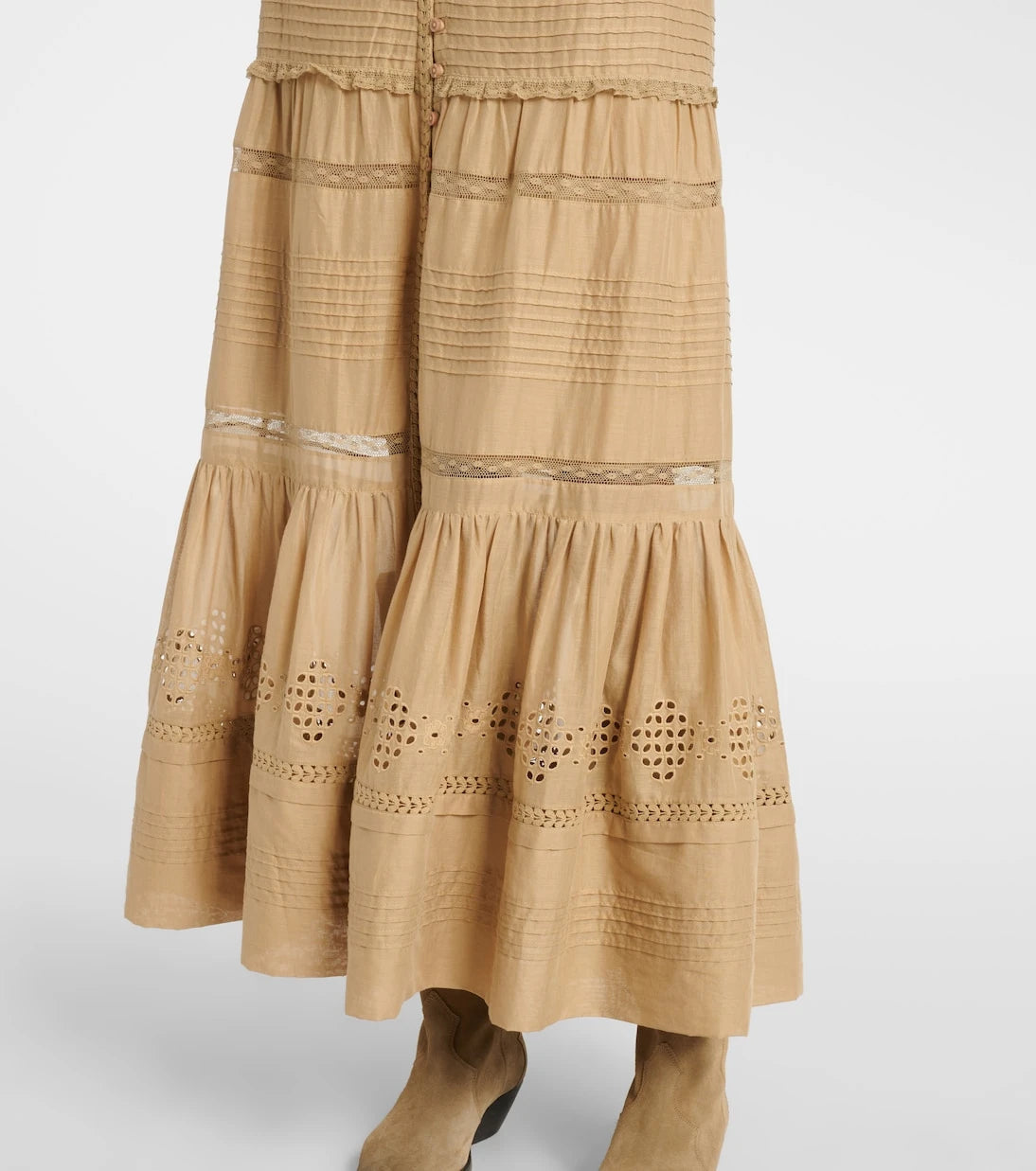 Marant Etoile - Dusta lace-trimmed cotton miniskirt