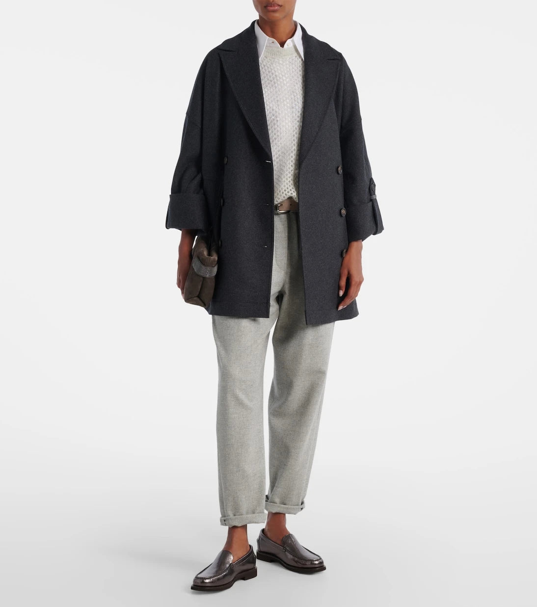 Brunello Cucinelli - Cropped wool and cashmere straight pants