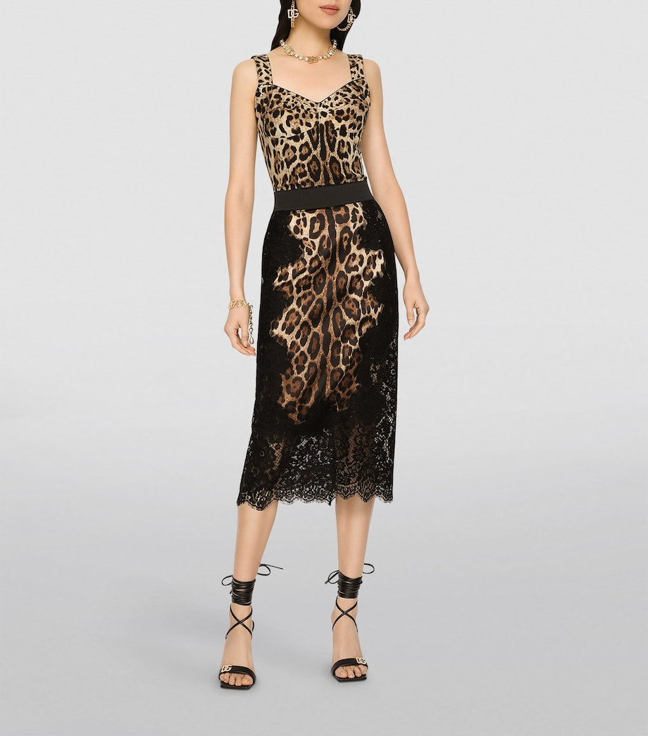 Multi Leopard Print Bustier Top