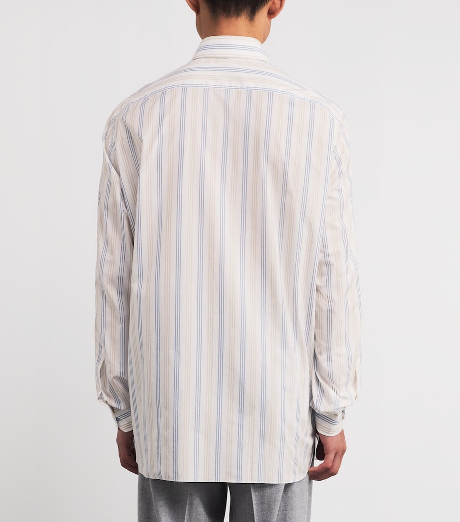 Isaia Cotton Stripe Dress Shirt