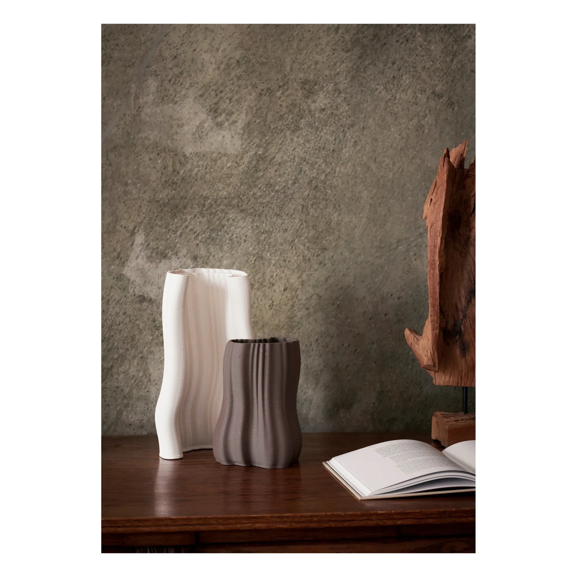 Ferm Living - Moire vase | Charcoal grey