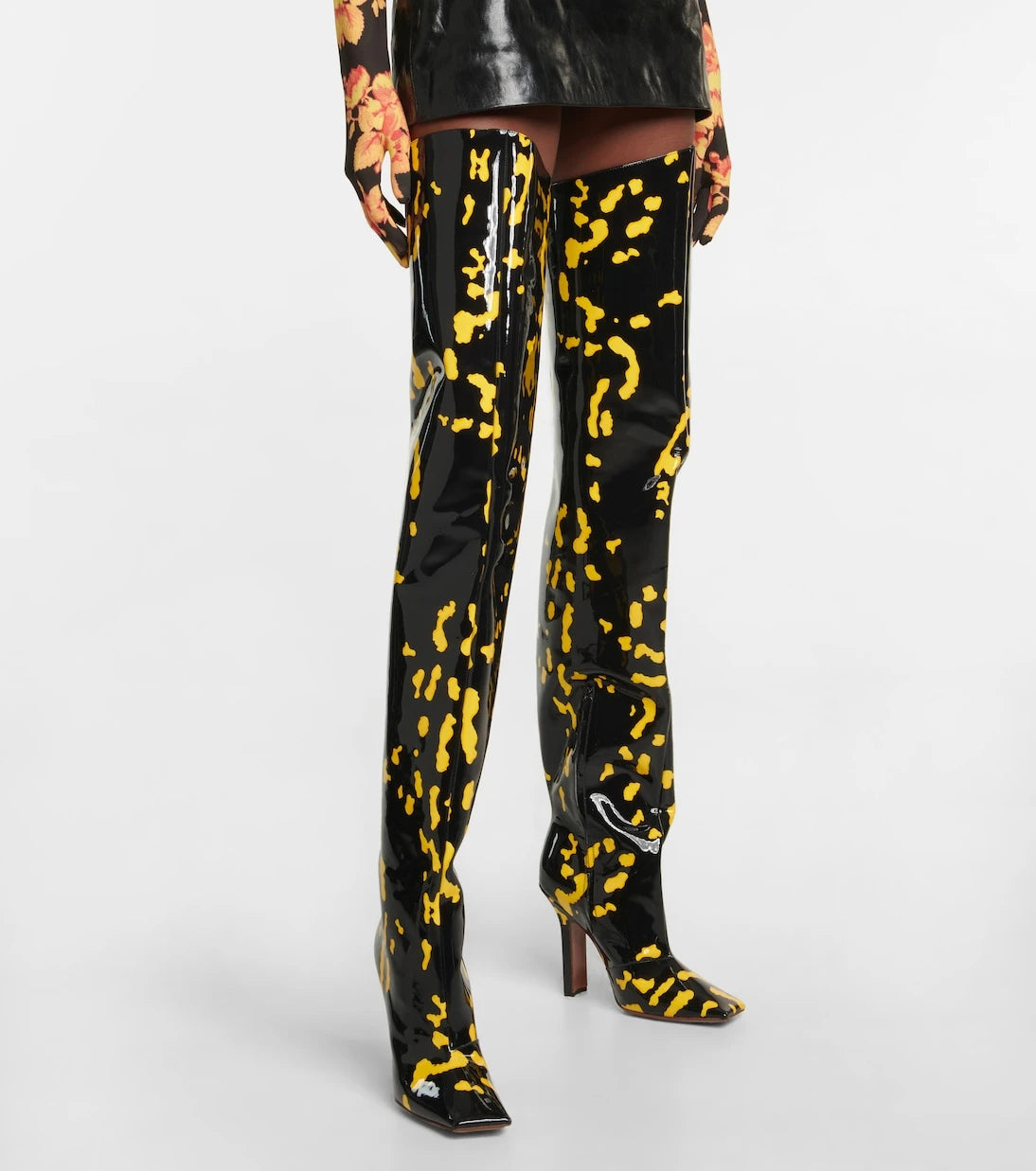 Vetements - Patent leather over-the-knee boots