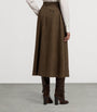 Brown Birdseye Tweed Evilyn Maxi Skirt