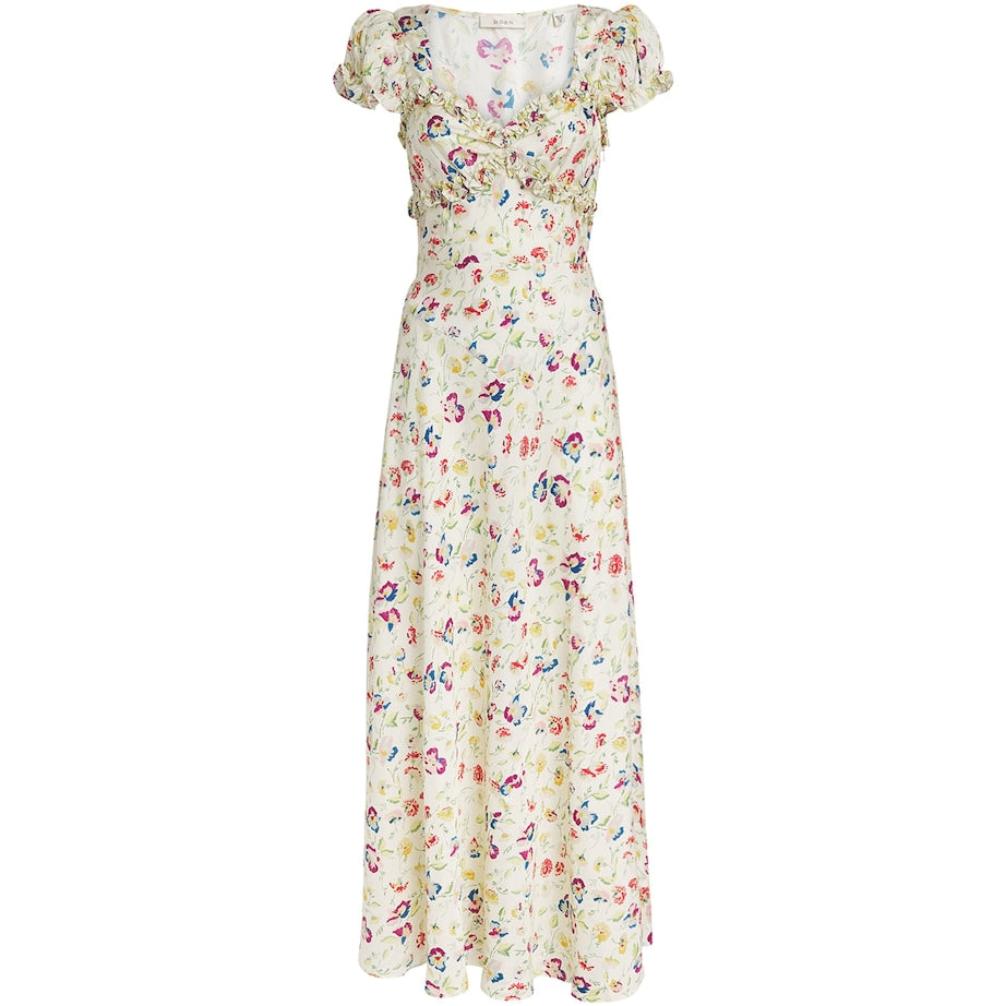 DÔEN Multi Silk-Blend Satin Valerine Maxi Dress