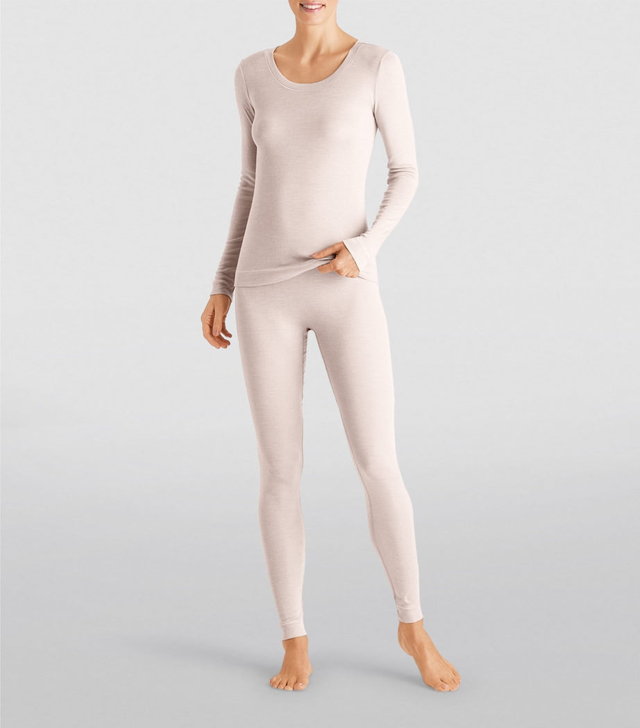 Hanro Ivory Silk-Cashmere Long-Sleeve T-Shirt