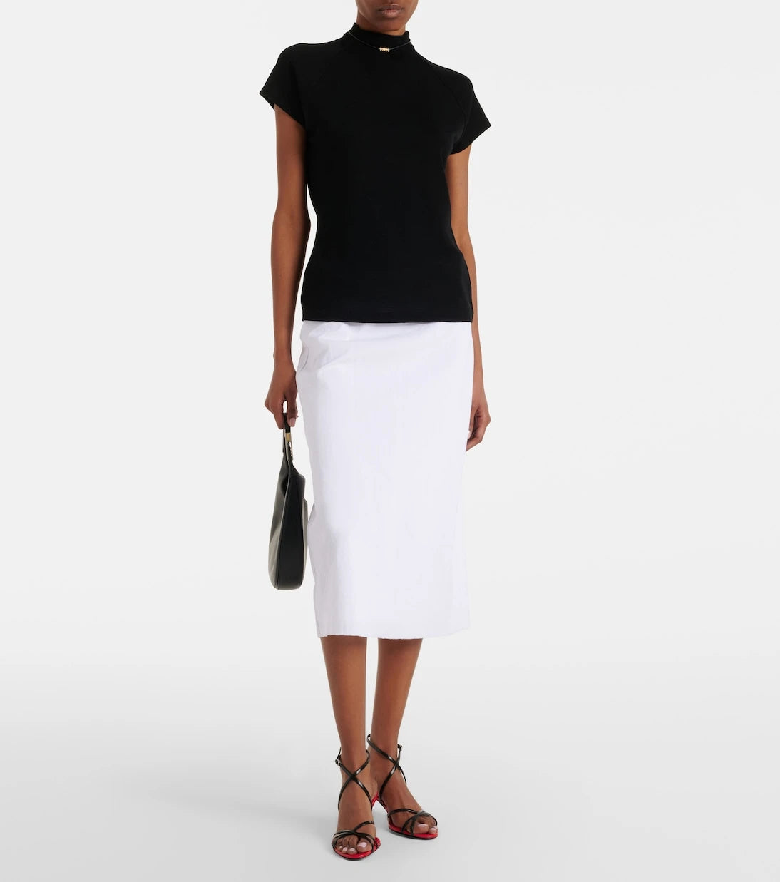 Vince - Easy linen-blend midi skirt