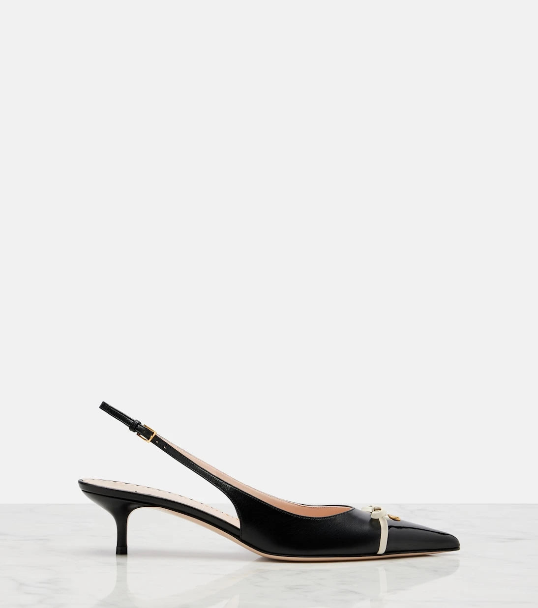 Valentino Garavani - Bepointy leather slingback pumps