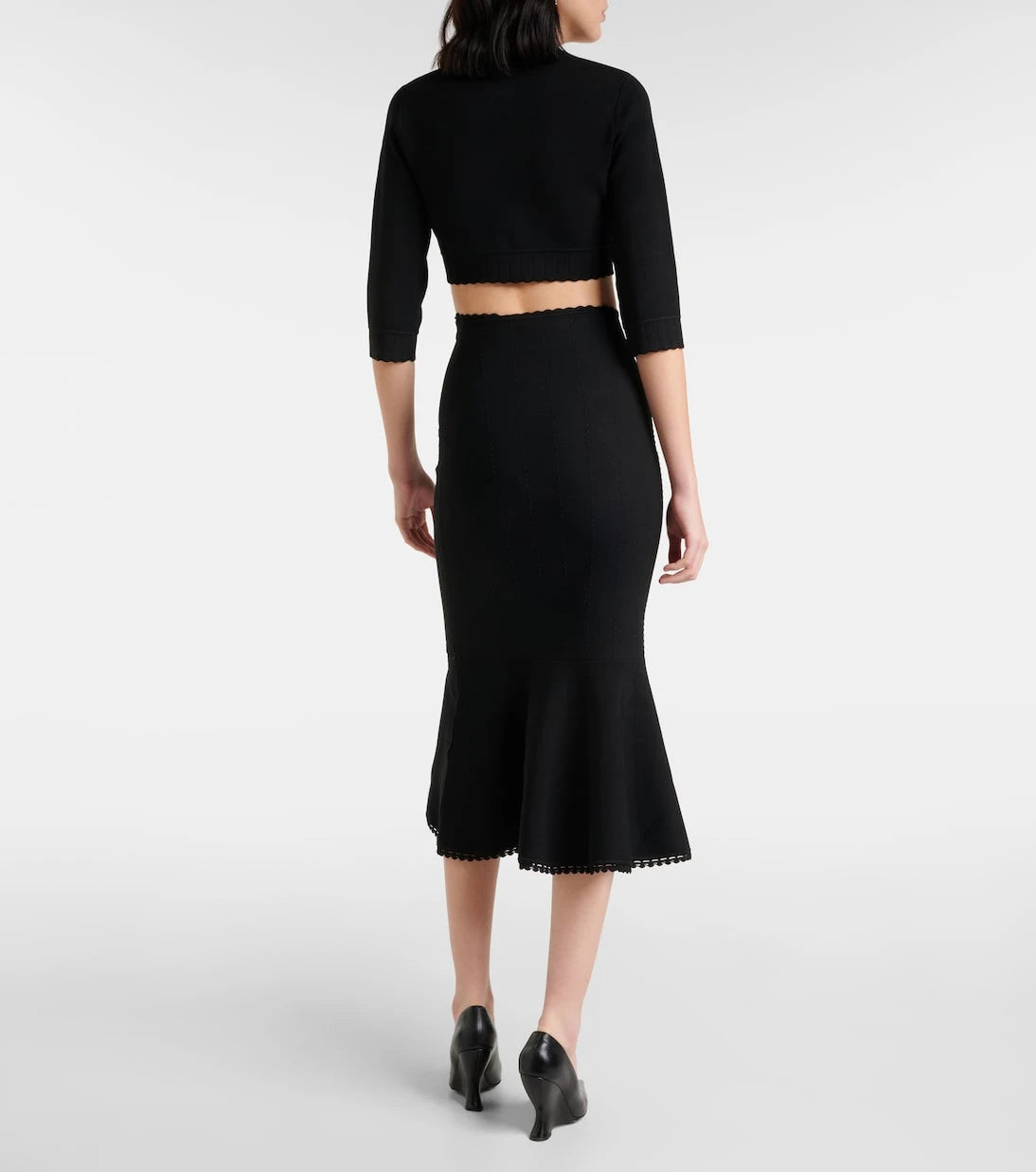 Victoria Beckham - VB Body scalloped midi skirt