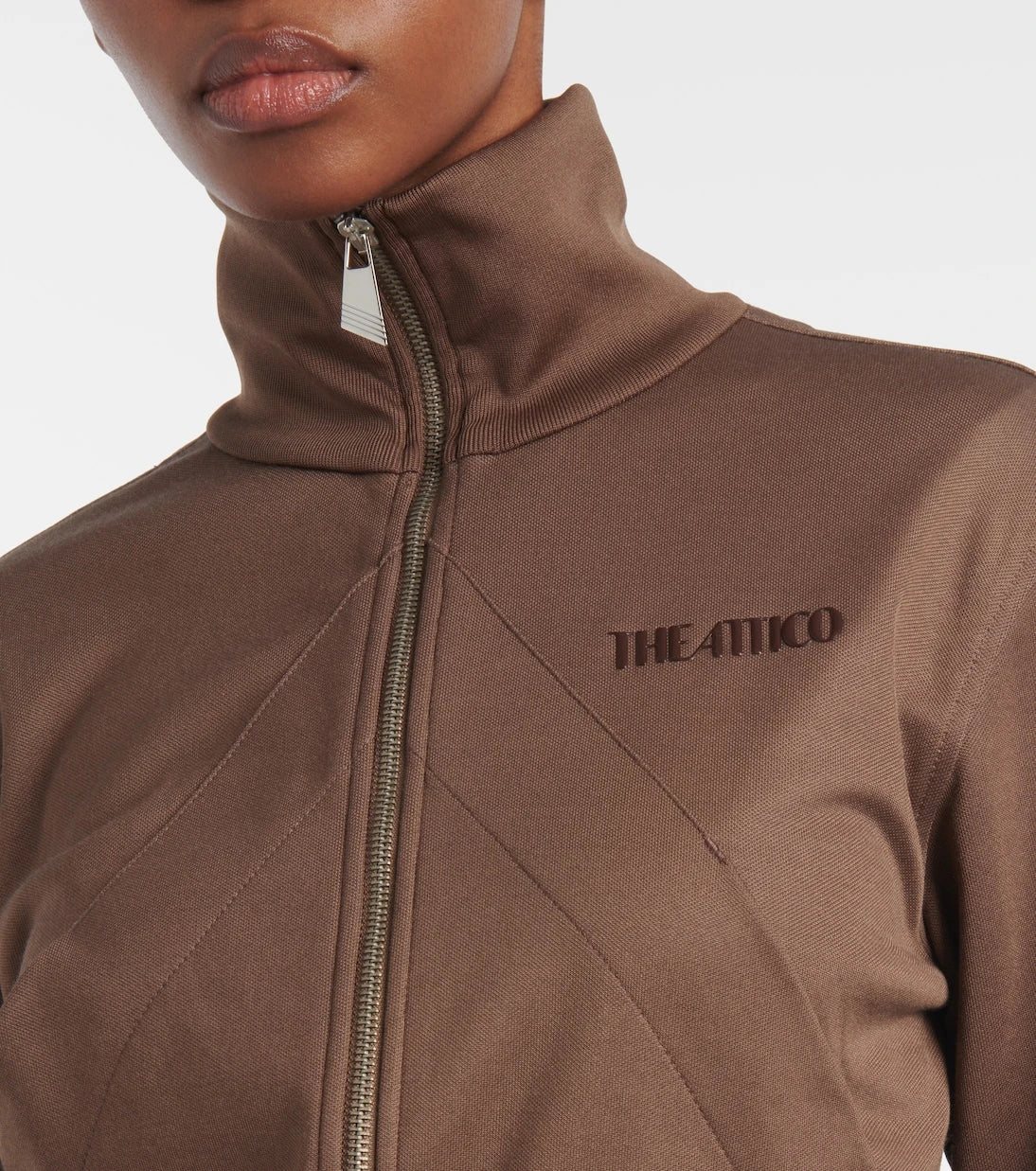 The Attico - Zip-up cotton-blend fleece sweatshirt