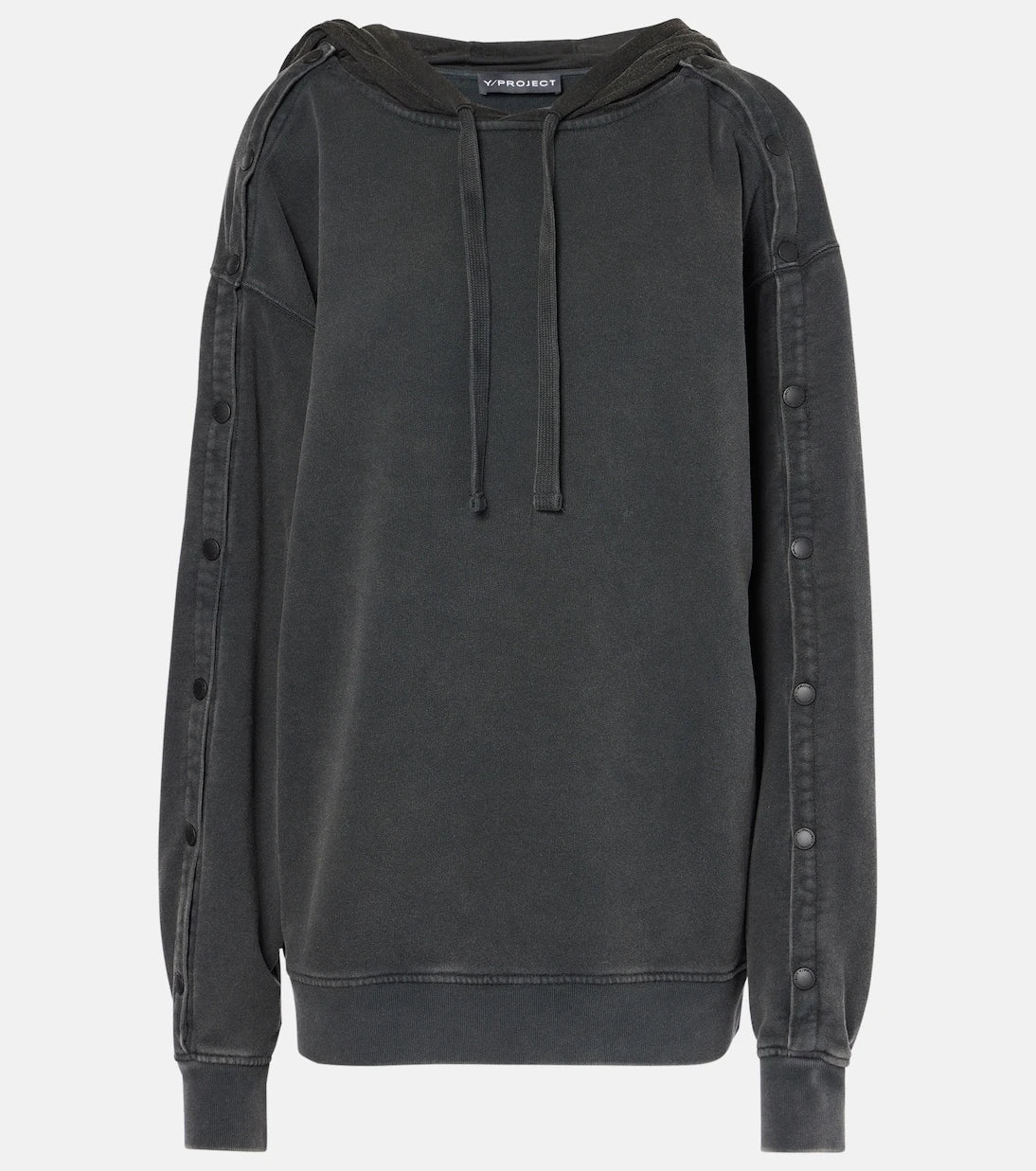 Y/Project - Snap oversized cotton jersey hoodie