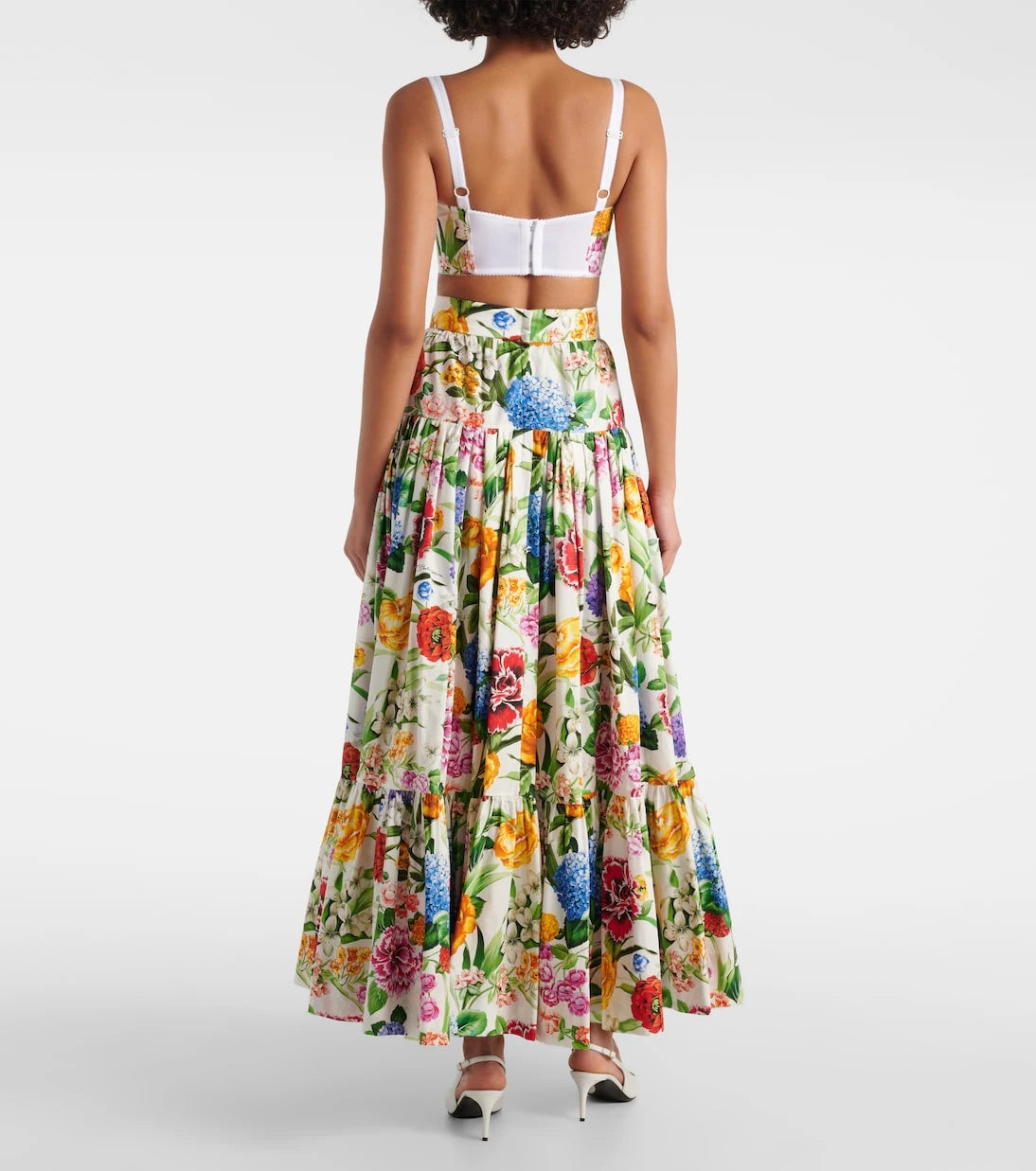 Dolce&Gabbana - Floral cotton poplin maxi skirt