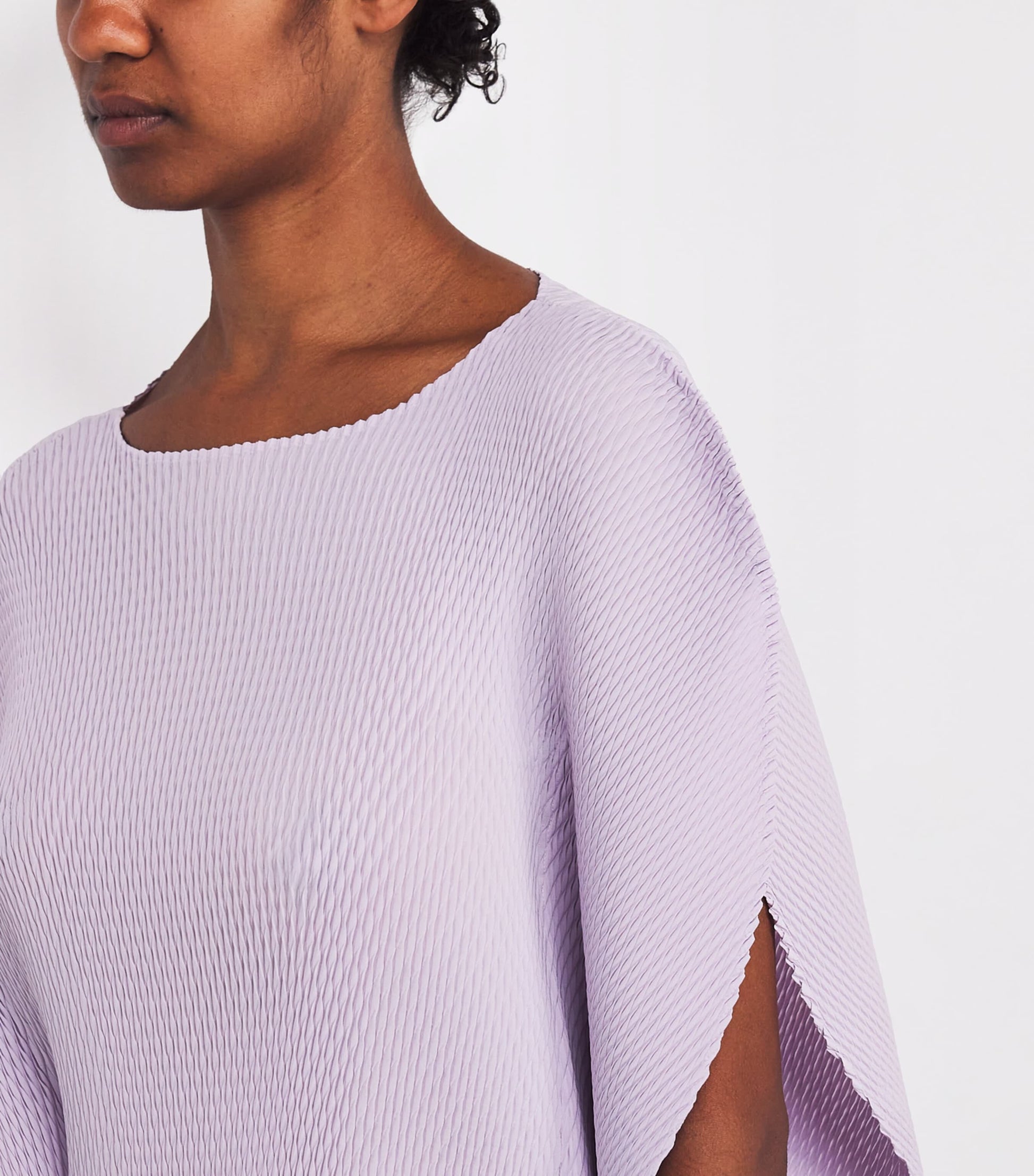 Purple Orbicular Pleats Top