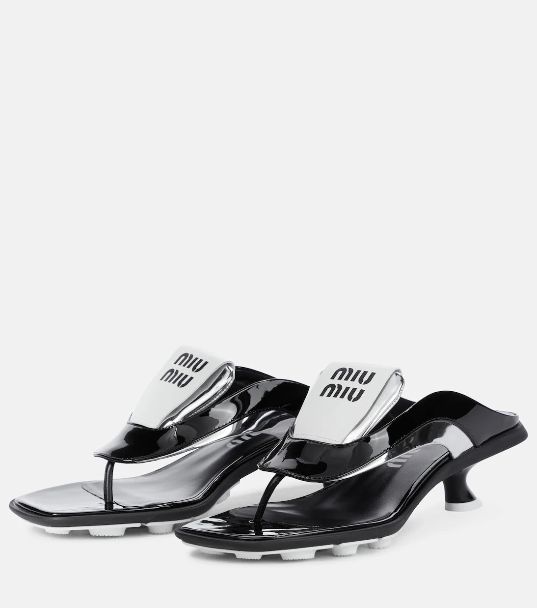 Miu Miu - Patent leather thong sandals