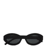 Saint Laurent Black Cassandre Oval Sunglasses