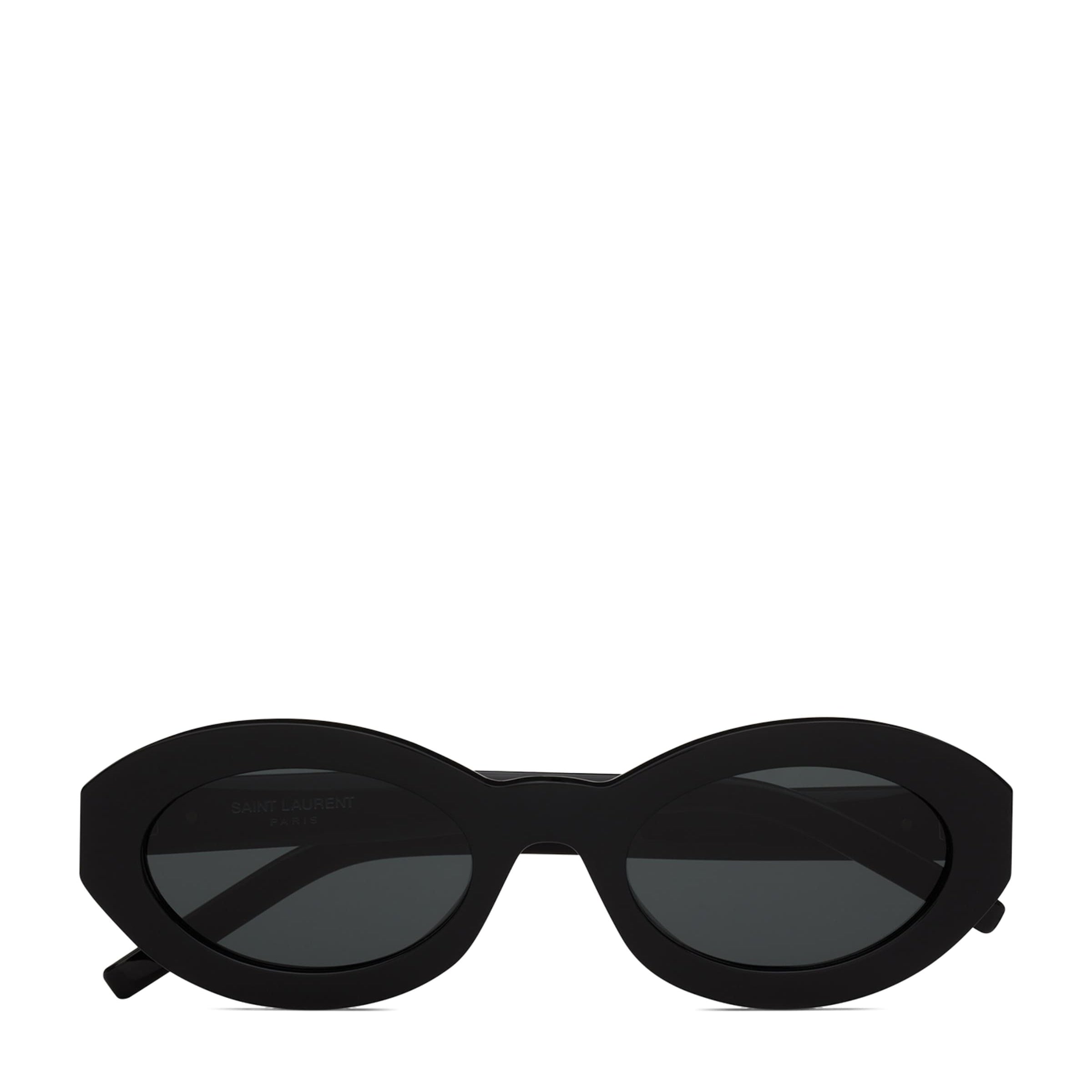 Saint Laurent Black Cassandre Oval Sunglasses