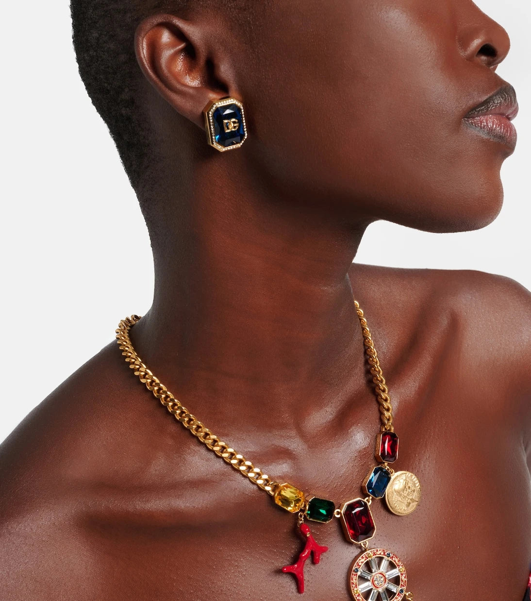 Dolce&Gabbana - DG embellished clip-on earrings