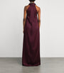 Stella McCartney Burgundy Satin Halterneck Gown
