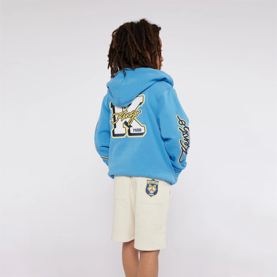 Kenzo Kids - Logo appliqué cotton hoodie