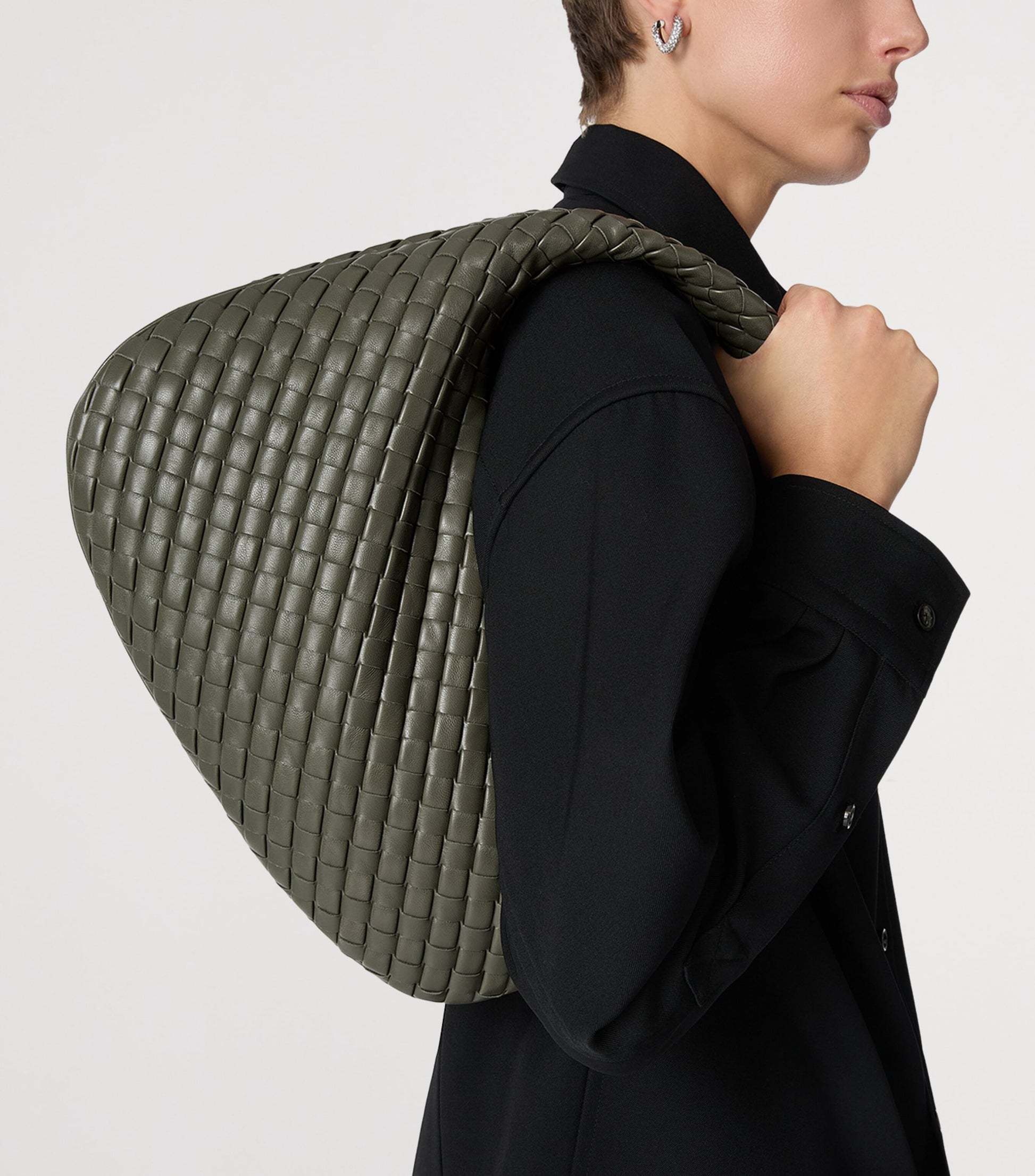 Bottega Veneta Small Leather Intrecciato Veneta Shoulder Bag