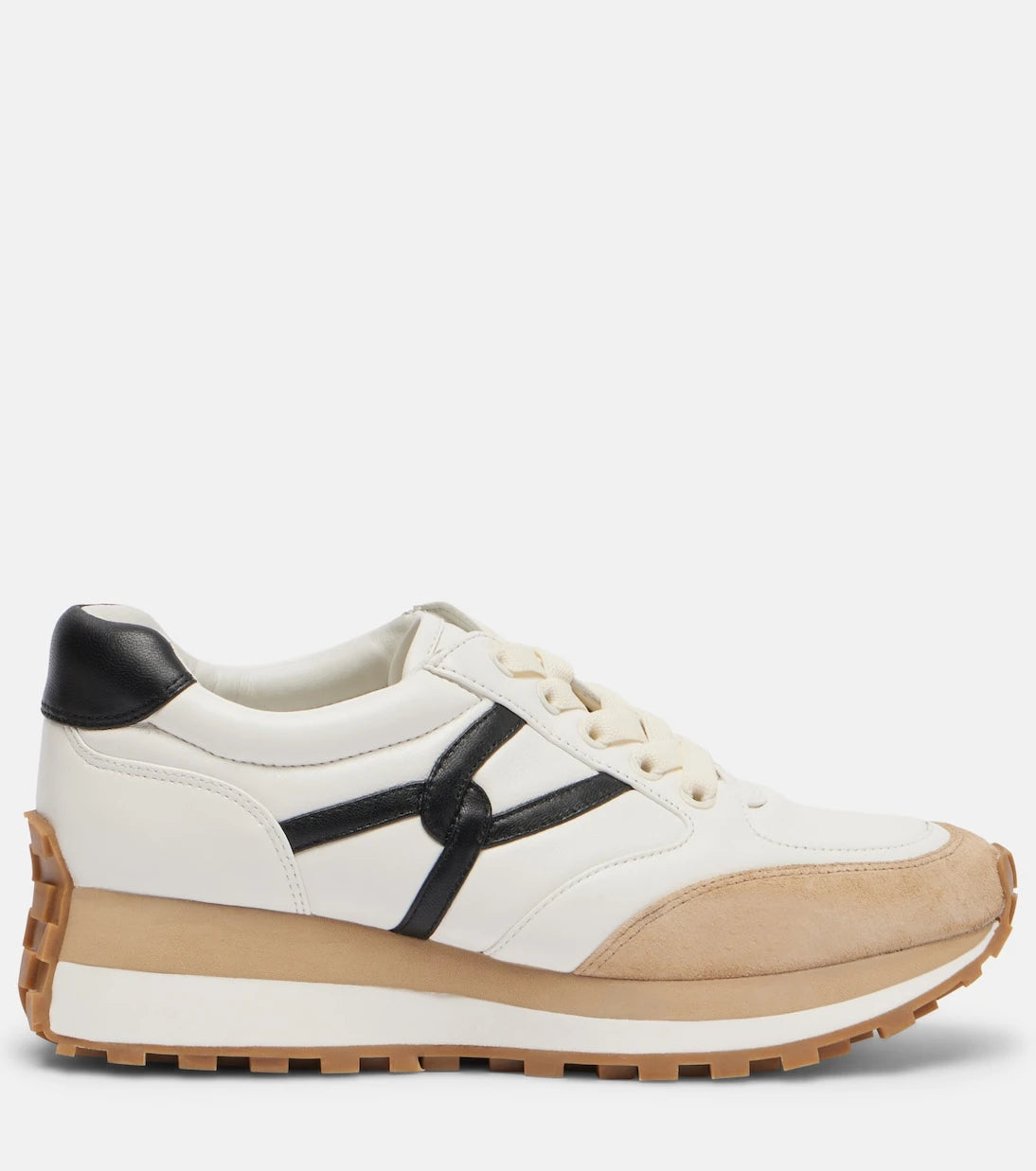 Veronica Beard - Valentina suede-trimmed leather sneakers