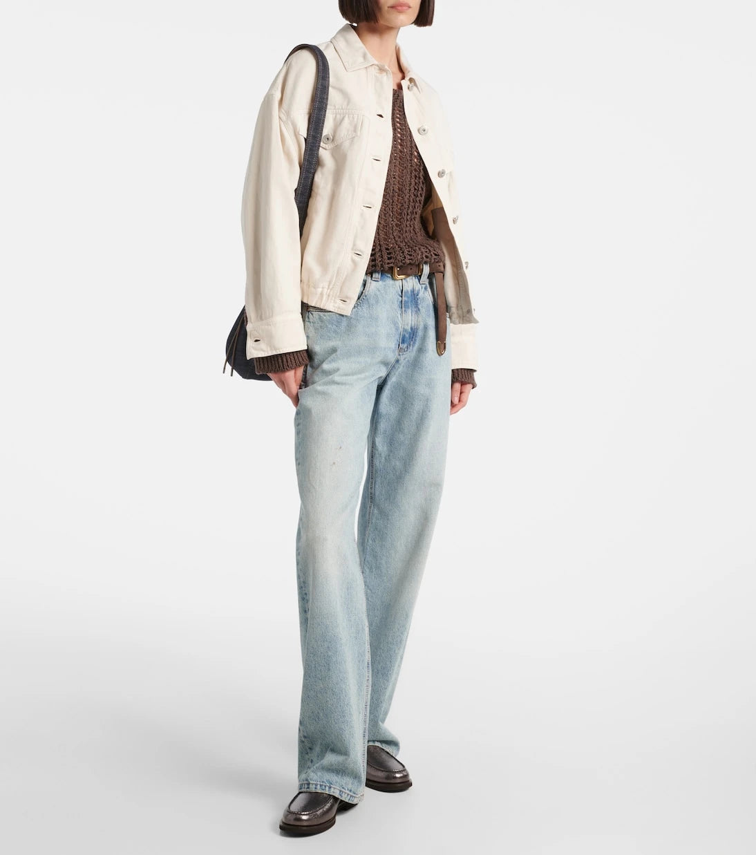 Brunello Cucinelli - Metallic leather loafers