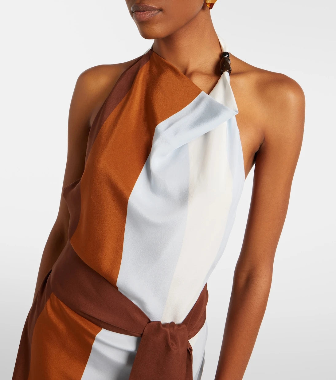 SIR - Striped halterneck silk minidress