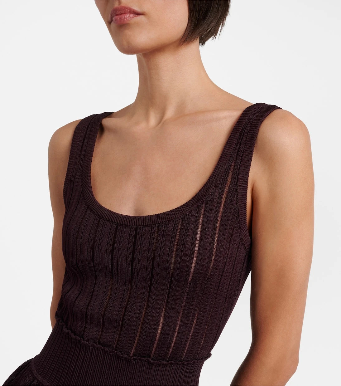 Alaïa - فستان قصير مضلع بحواف صدفيّة