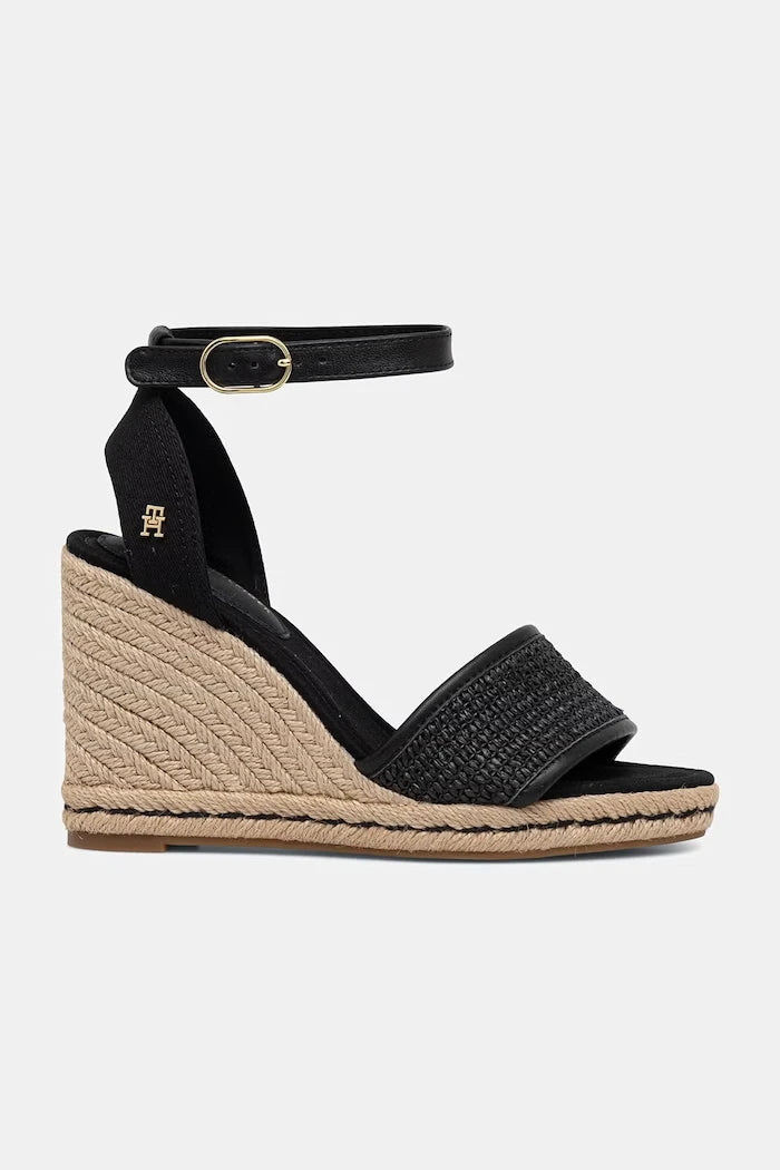 Tommy Hilfiger HIGH WEDGE ESPAD RAFFIA Sandalet