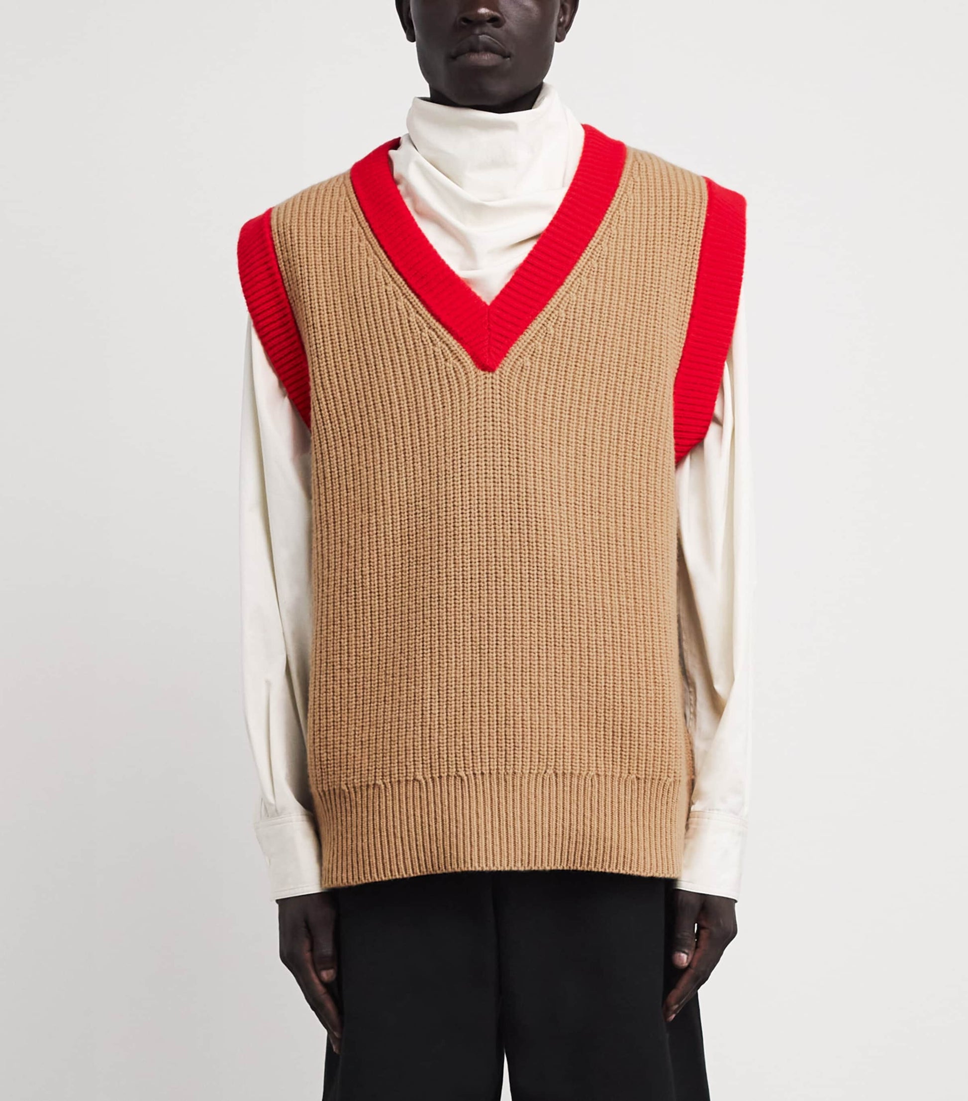 Beige Wool Ami de Coeur Sweater Vest