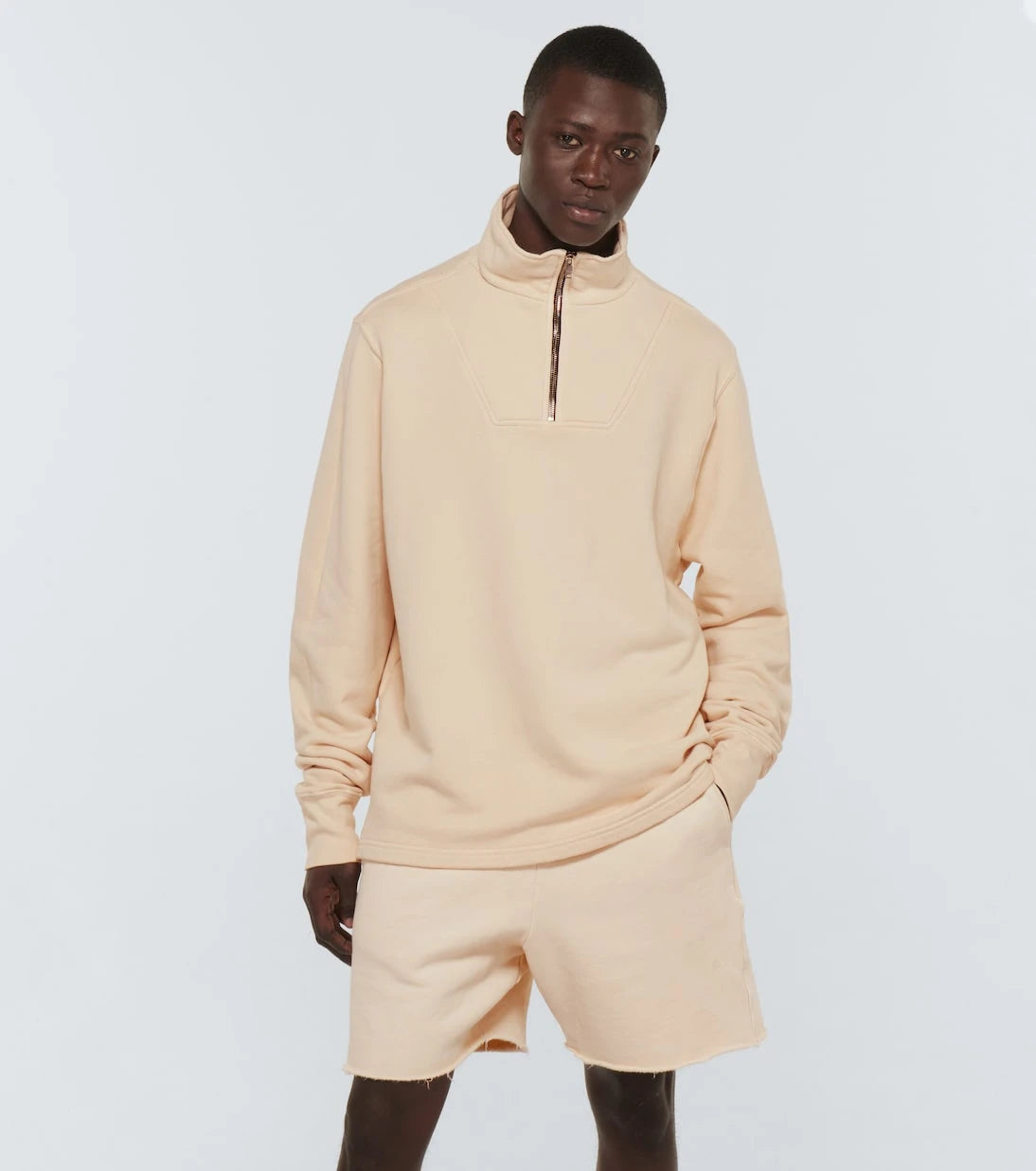Les Tien - Cotton jersey half-zip sweatshirt