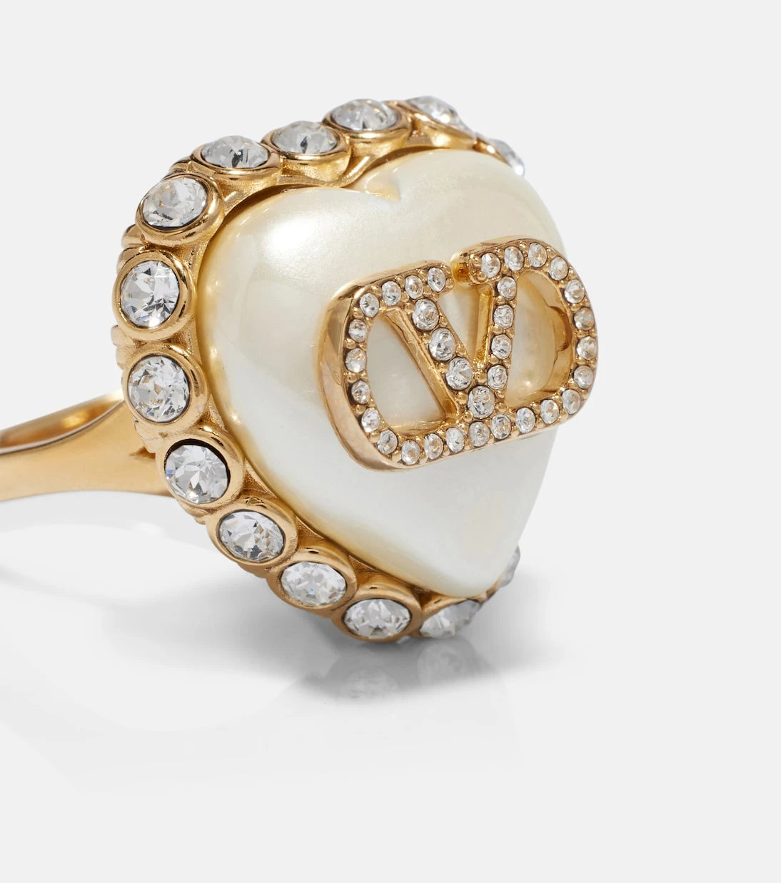 Valentino - VLogo faux pearl-embellished ring