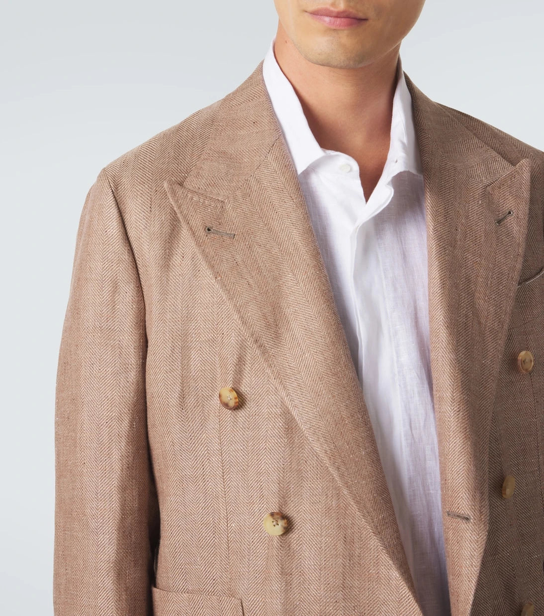 Rubinacci - Herringbone linen and wool blazer