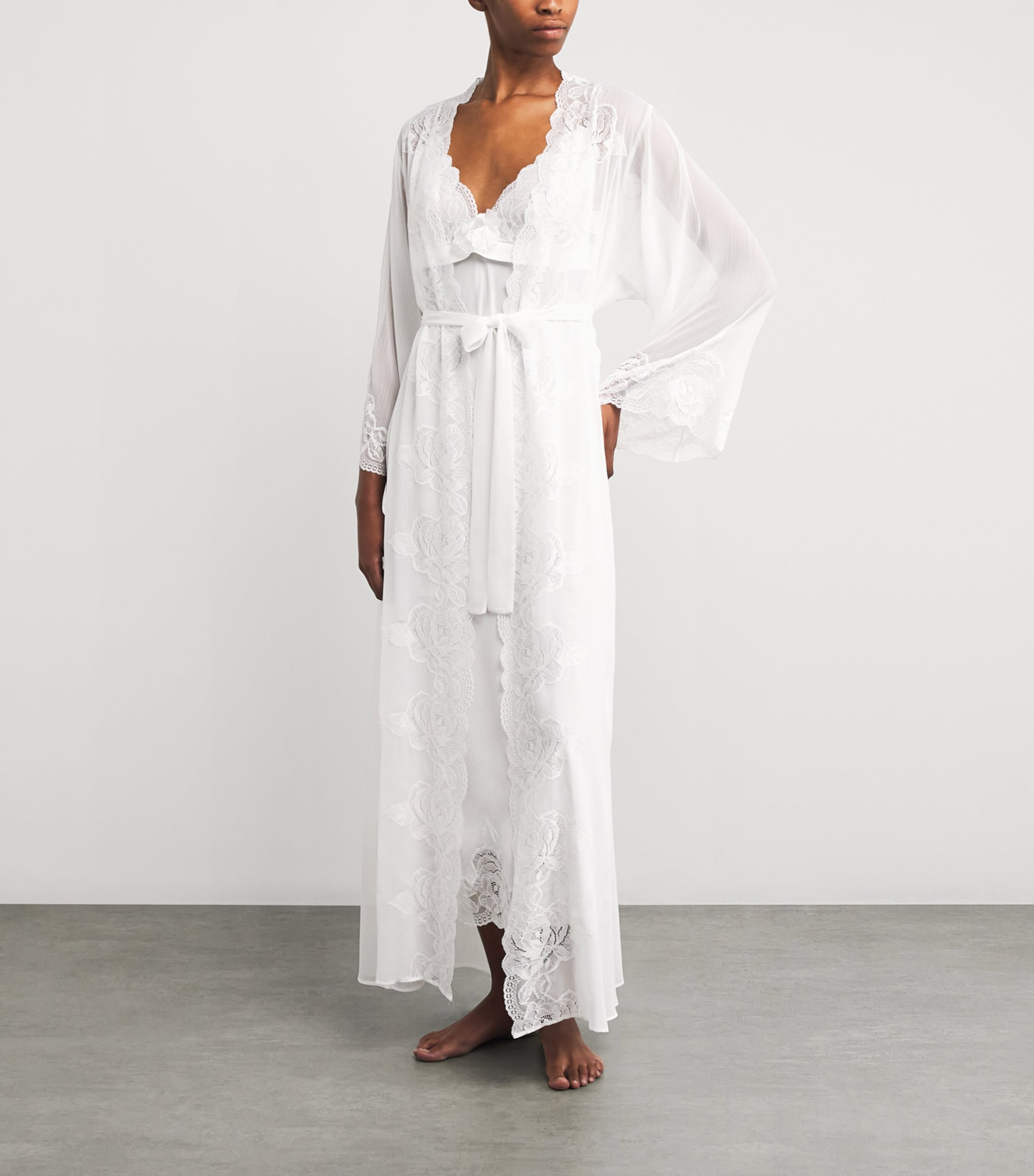 Bocan Ivory Silk Chiffon Rosabelle Robe (XS/S)