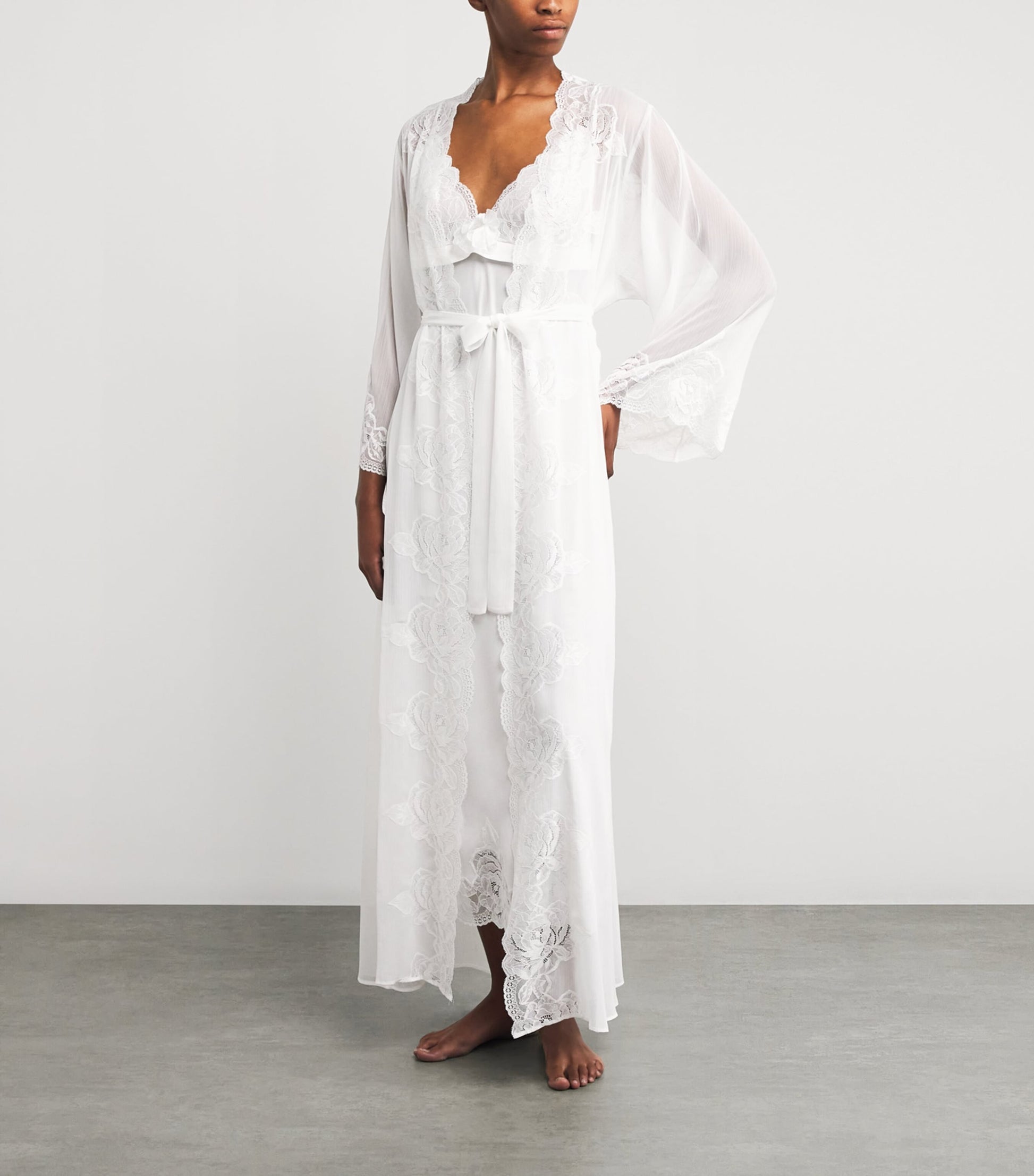 Bocan Ivory Silk Chiffon Rosabelle Robe (XS/S)