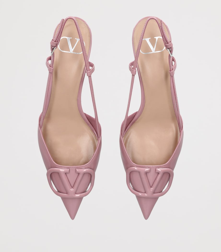 Valentino Garavani Pink VLOGO Slingback Pumps 40