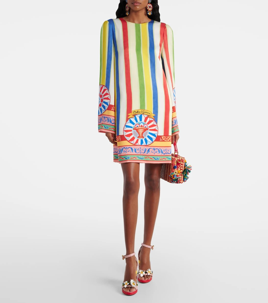 Dolce&Gabbana - Printed silk-blend minidress