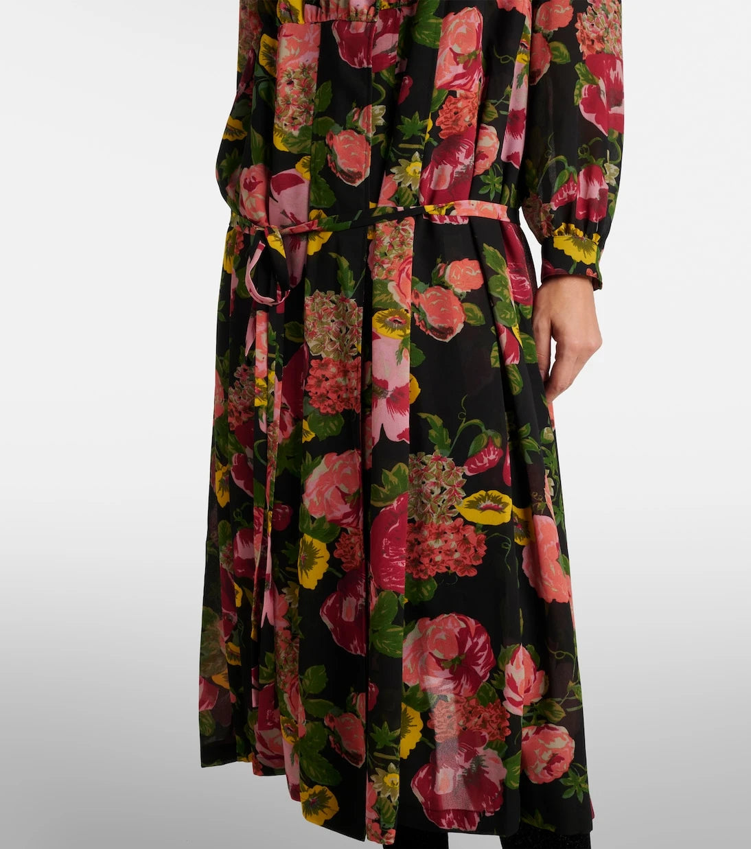 Junya Watanabe - Georgette and jersey midi dress
