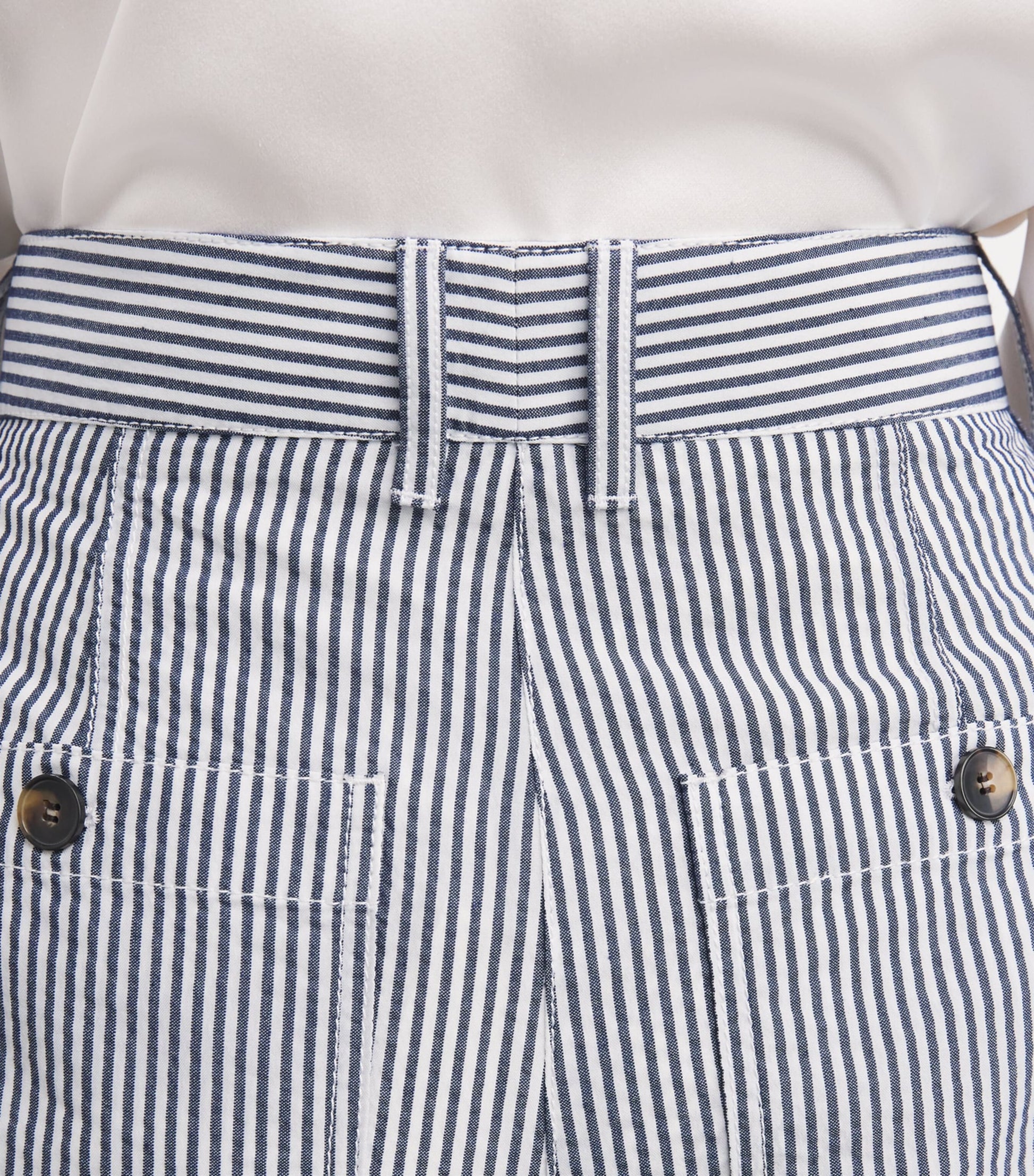 ME+EM Navy Stripe Wide-Leg Trousers