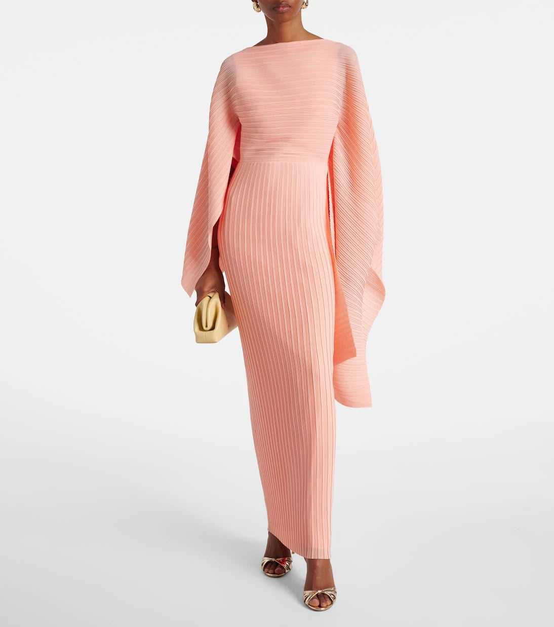 Solace London - Adami plissé caped maxi dress
