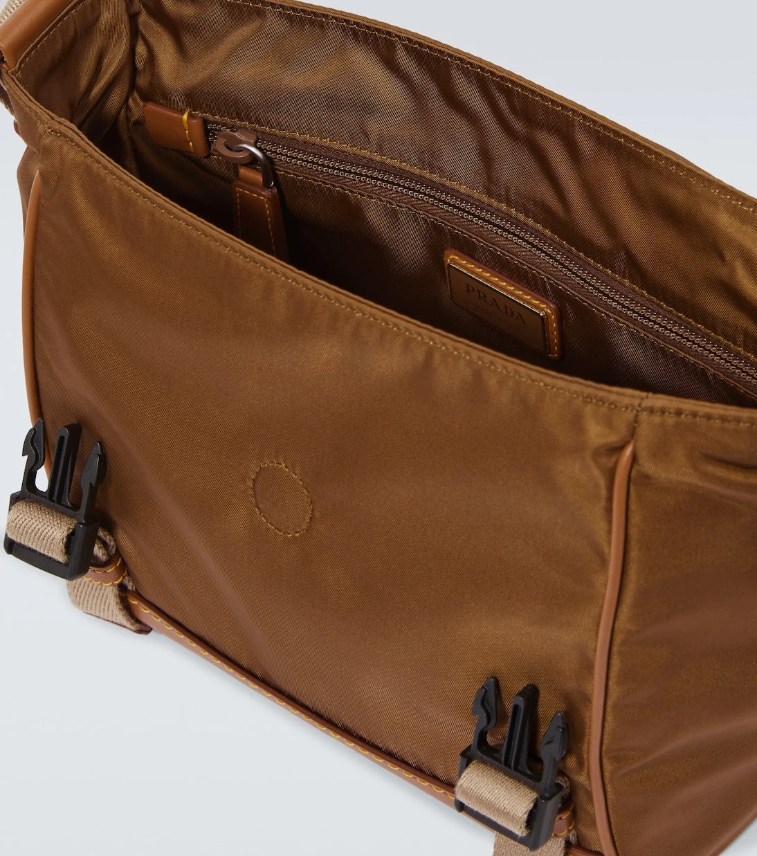 Prada - Re-Nylon leather-trimmed shoulder bag