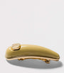 Yellow Patent Leather Logo Hair Clip