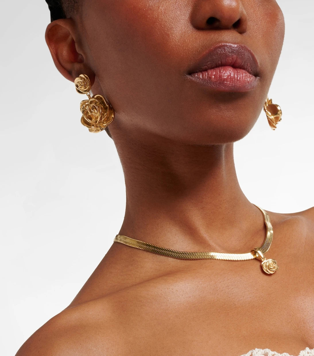 Magda Butrym - Floral gold-plated drop earrings